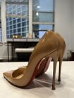Christian Louboutin So Kate Beige Nude Patent Leather Heels 120 Mm Size 37