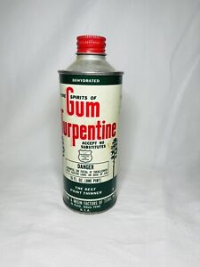 Vintage Cone Top Gum Turpentine Can With Great Graphics Excellent Shape