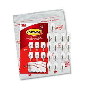 Command Small Wire Toggle Hooks White 22 Hooks and 24 Strips Durable New