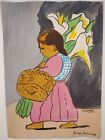 New ListingDiego Rivera Painting Drawing on Old Paper Signed Stamped