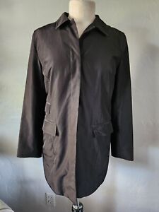Ann Taylor Loft Petites Trench Coat Jacket Black Size mP button down raincoat