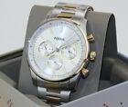 NEW AUTHENTIC FOSSIL SULLIVAN CHRONOGRAPH SILVER GOLD TWO TONE BQ2693 MENS WATCH