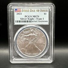Lot Of 3–2021 Silver Eagle MS-70 PCGS (First Day of Issue)