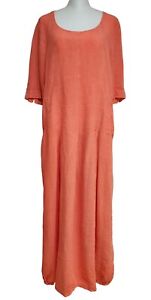 elemente clemente Orange Linen Maxi Dress Size 2
