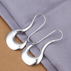 Women's 925 Sterling Silver Elegant 50mm Oblong Hoop Pierced Earrings #E223