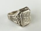 WW2 German Soldier Silver Initial (E. S.) Ring - Hallmarked 800 Art Nouveau WWII