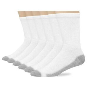 Hanes Men's Cushion Mid- Crew Socks 6-Pack - #1856 white SIZE 6-12