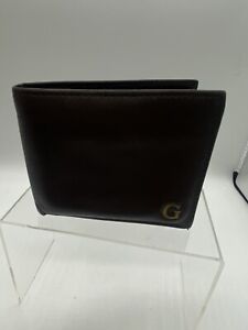GUESS Authentic Men's Genuine Leather Bifold Wallet Brown