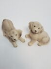 Vintage HOMCO Golden Labrador Dog Puppy Porcelain Figurines #1408 Set of 2