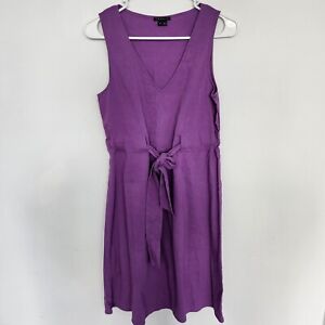 Theory Linen Blend Purple Lightweight Mini Dress 4