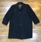 Vintage 60's Marbury Coats Men’s Black Gray Overcoat Wool Trench Pea Coat