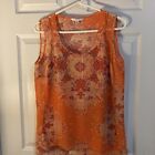 Cabi Top ~Sheer ~ Blouse Womens Size M ~ Colorful Exclusive Design