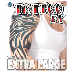 Tribal Tattoo Extra Large Temporary Arm Costume King Finlay Black John Tiger XL