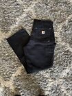 Carhartt B01 BLK Double Knee Pants Black Size 34x32 Distressed Made In USA