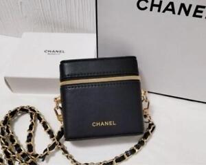 CHANEL Novelty pouch Lip Case Limited Pouch Black 9×9×2.5cm Chain w/Box