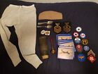 Vintage military army lot WWII patches, trench art, spoons, 1940 long underwear