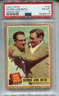 1962 Topps #140 Gehrig and Ruth PSA 6 EX-MT *Green Tint* Babe Ruth Special