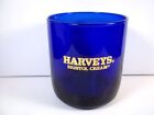 Vintage Cobalt Blue glass Harvey's Bristol Cream gold lettering Libbey 8 oz