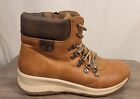 Maurices-Women's brown faux leather zipper lace-up hiking boots size 8.5