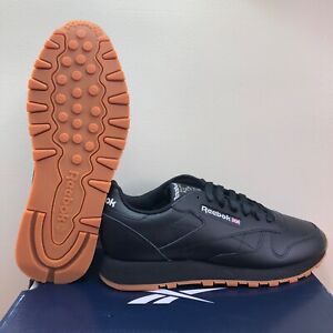 Reebok Classic Leather Sneakers 'Black Gum' Shoes 100008493 Mens Size 10.5