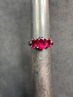 3.1g VTG Sterling Silver 925 Pink Sapphire Ring Size 6 Jewelry lot D