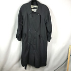 Terry Lewis Trench Coat Women 2X Plus Size Black Contrast Print Liner Allweather