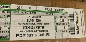 Elton John 09/09/05 Ticket Wachovia Center Philadelphia