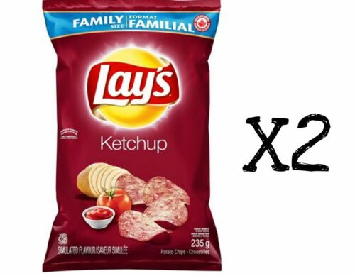 Lays Ketchup Chips Large Family Size 235g x2 Bags From Canada Fresh New
