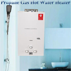 Tankless Water Heater Propane Gas 12L Instant Hot Water Heater with Shower Head