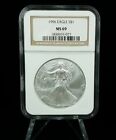 1996 S$1 AMERICAN SILVER EAGLE NGC MS69 Blazing White #0341