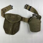 Vintage 1944 WWII US Army Marines Canteen/Shovel Cover With Web Belt A.G.M. Co.