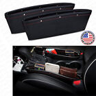 2x Leather Catch Caddy Car Seat Console Gap Filler Side Organizer Pocket Storage (For: Seat)