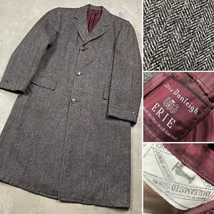 Vintage Tweed Wool Overcoat Men’s 44 M Top Coat Trench Atomic 60s Union Made