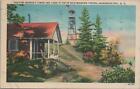 Postcard Fire Warden's Tower + Chair Cabin Top Bald Mountain Adirondack Mts NY