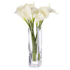Cream Real Touch Lily Artificial Flower Decor Centerpiece Glass Vase Faux Water