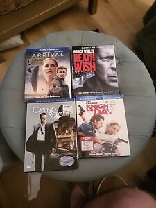 New ListingLot Of 3 Blu Ray 1 Dvd Casino Royall, Knight & Day, Arrival, Death Wish