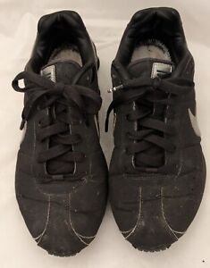 Nike Mens 8.5 Matte Black Silver Shox NZ Classic II  Leather Running Shoes