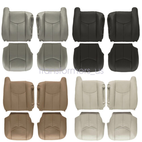 4Pcs For 2003 2004 2005 2006 Chevy Silverado GMC Sierra Front Leather Seat Cover