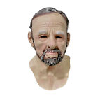Realistic 3D Old Man Mask Cosplay Full Head Latex Headgear Halloween Party Prop