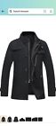 Wantdo Men's Wool Blend Jacket Long Trench Coat Single Breasted Pea Coat XL (338