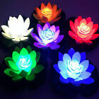 Solar Powered LED Lotus Flower Light Floating Fountain Pond Garden Pool Lamp US
