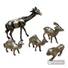 Lot Of 5 Vintage Brass Animal Decorative Figurines Vary In Sizes Desert Safari