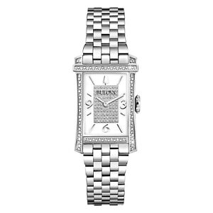Bulova Women's Quartz Diamond Accent Calendar Stainless Steel Watch 20mm 96R188