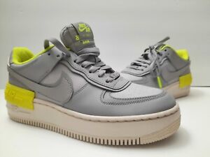 Nike Air Force 1 Shoe Shadow Atmosphere Grey/Volt CQ3317-002 Women's Size 8.5