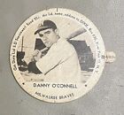 1954 Dixie Lids 3D W/tab. Danny O’Connell, Milwaukee Braves. Back Damage