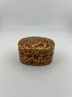 New ListingHand Painted Red And Gold Wooden Jewelry Box Trinket Box Made In India