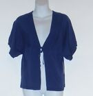 A.N.A Ladies Short Sleeve Empire Waist Cardigan Sweater Twilight Blue M NWT