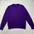 Dunning Golf Men's Small 100% Merino Wool V-Neck Purple Pullover Sweater