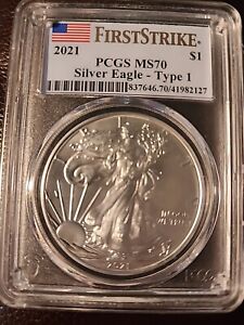 2021 Silver Eagle Type 1 PCGS MS70 First Strike