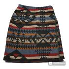 Roo Crossing Vintage Wool Woman’s Wrap Pencil Skirt Size 8 Aztec Design
